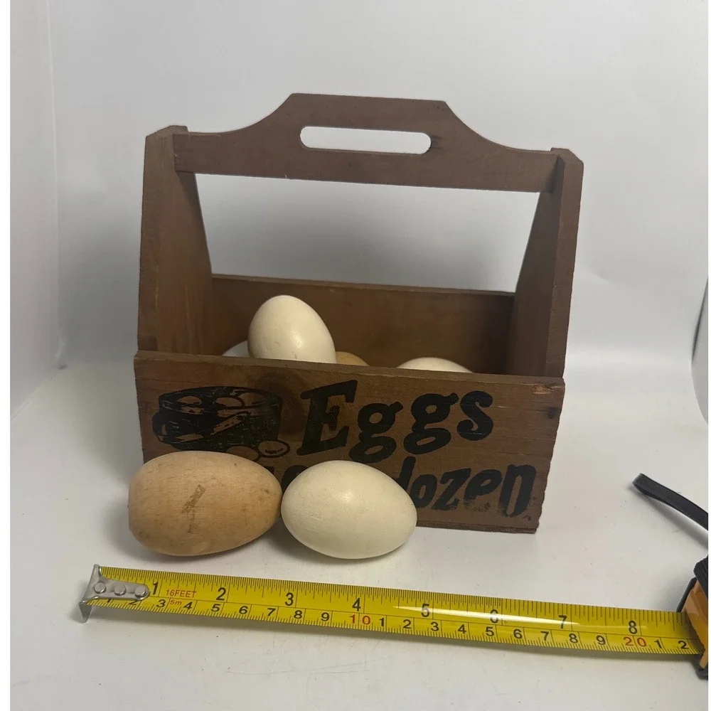 Wooden Egg Crate Carrier OS Brown Farmhouse Rustic 8 Wooden Egg